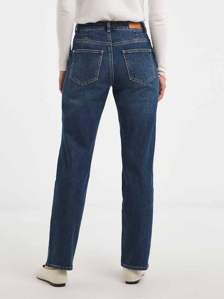 JD Williams Blue Relaxed Authentic Straight Leg Jeans - Image 2 of 4
