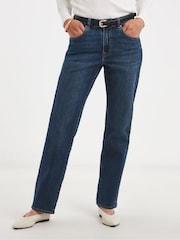JD Williams Blue Relaxed Authentic Straight Leg Jeans - Image 4 of 4