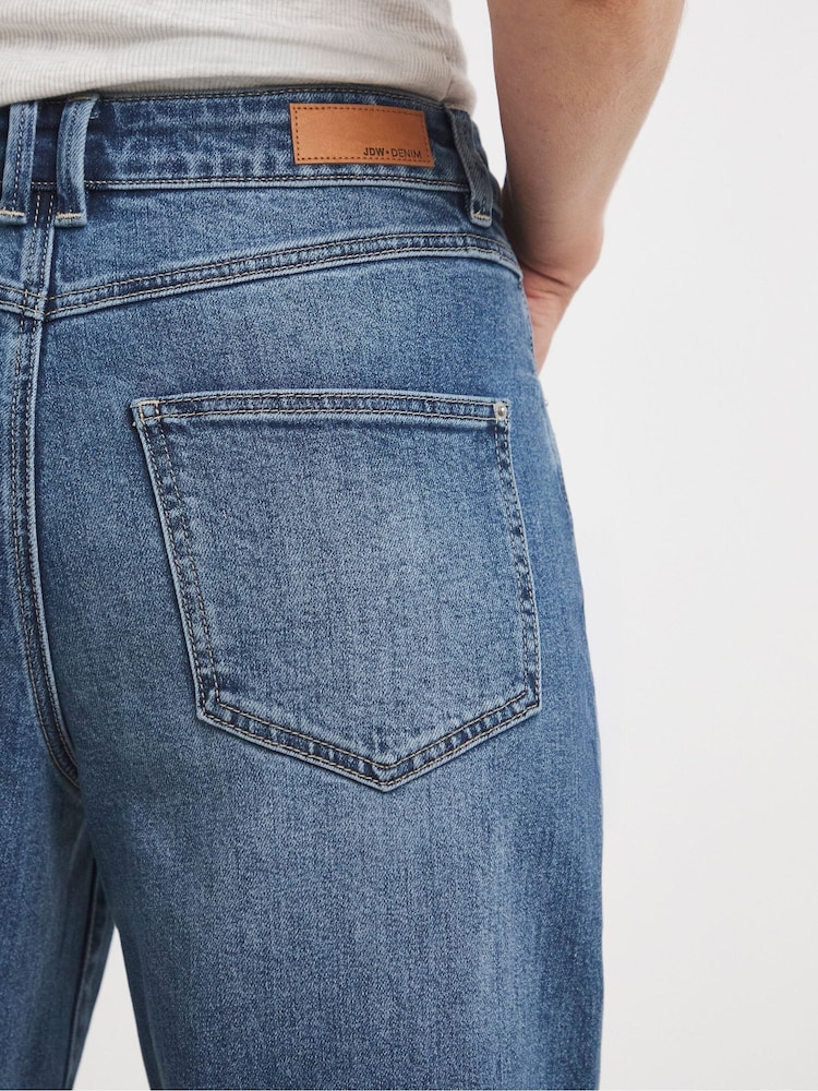 JD Williams Blue Authentic Barrel Leg Jeans - Image 2 of 4