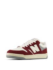 New Balance White/Burgundy 480 Trainers - Image 4 of 8