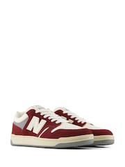 New Balance White/Burgundy 480 Trainers - Image 5 of 8