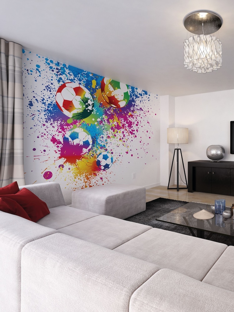 Origin Murals Multi Football Splash 3.5M x 2.8M Wall Mural - Image 1 of 3