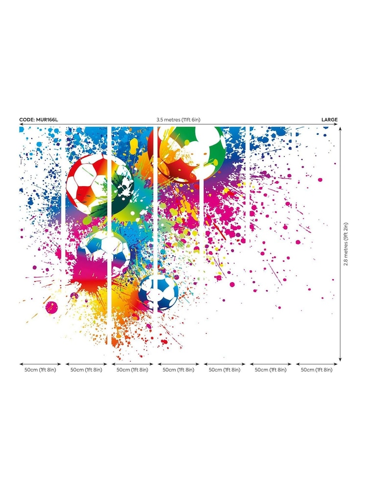 Origin Murals Multi Football Splash 3.5M x 2.8M Wall Mural - Image 3 of 3