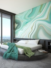 Origin Murals Emerald Marbled Ink 3.5M x 2.8M Wall Mural - Image 1 of 3