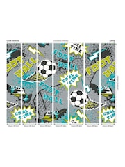 Origin Murals Grey Graphic Pixel Football 3.5M x 2.8M Wall Mural - Image 2 of 2