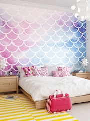 Origin Murals Pastel Watercolour Mermaid Scales 3.5M x 2.8M Wall Mural - Image 1 of 3