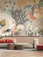 Origin Murals Grey Abstract Floral 3.5M x 2.8M Wall Mural - Image 1 of 3