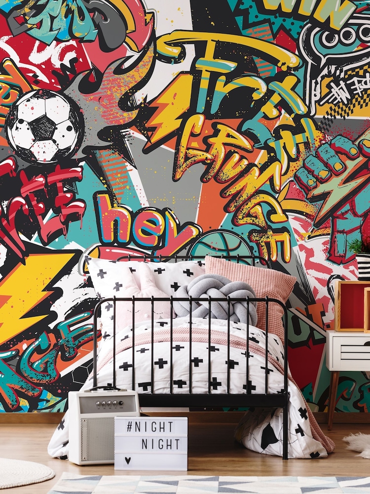 Origin Murals Red Sports Graffiti 3.5M x 2.8M Wall Mural - Image 1 of 3 Origin Murals Red Sports Graffiti 3.5M x 2.8M Wall Mural - Image 1 of 3