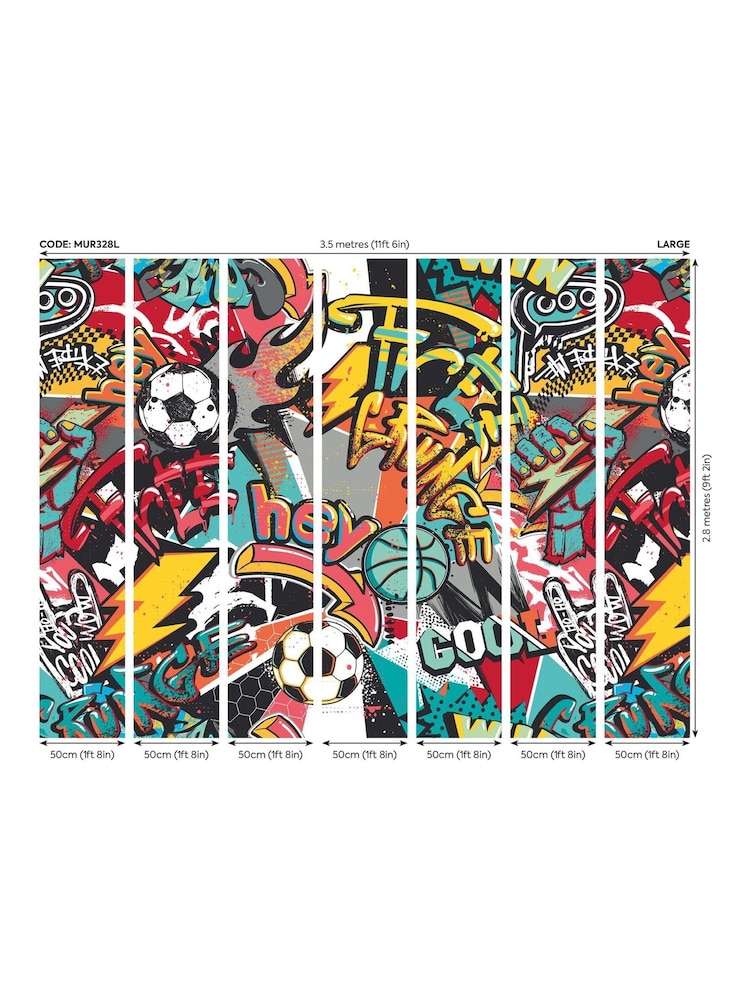 Origin Murals Red Sports Graffiti 3.5M x 2.8M Wall Mural - Image 3 of 3 Origin Murals Red Sports Graffiti 3.5M x 2.8M Wall Mural - Image 3 of 3