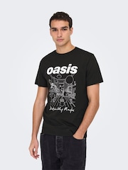 Only & Sons Black Relaxed Fit Oasis T-Shirt - Image 1 of 6