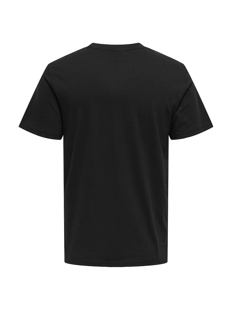 Only & Sons Black Relaxed Fit Oasis T-Shirt - Image 6 of 6