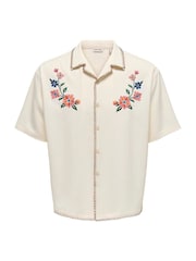 Only & Sons White Floral Print Resort Shirt - Image 1 of 2