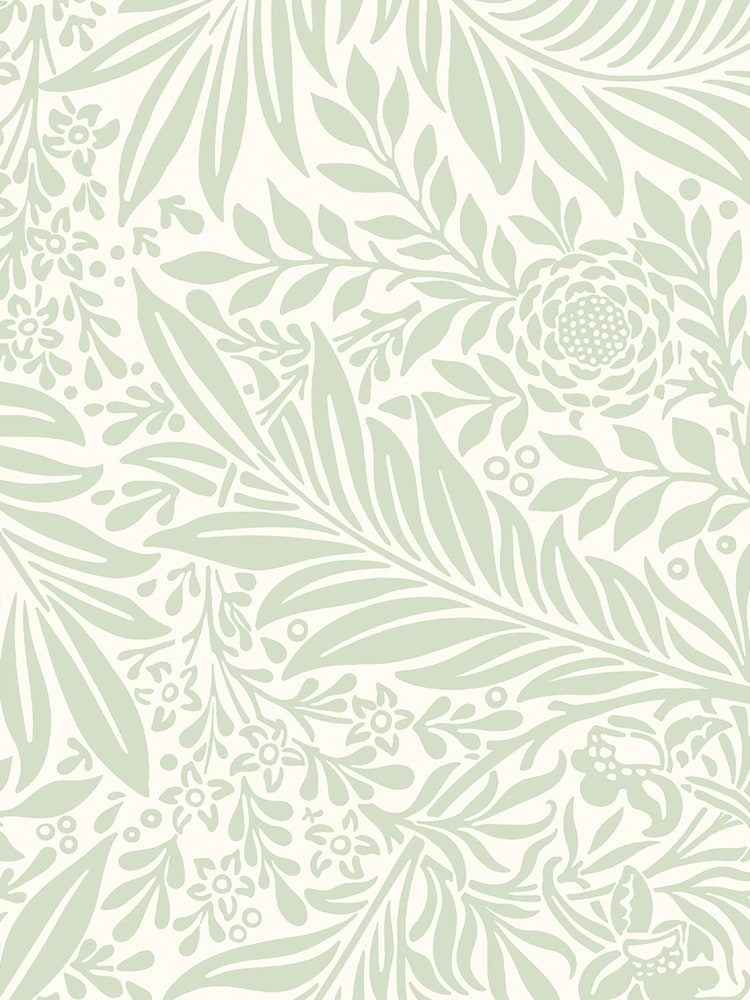 Hoopla Walls Sage Ditsy Leaf Stripe A4 Wallpaper Sample - Image 1 of 1