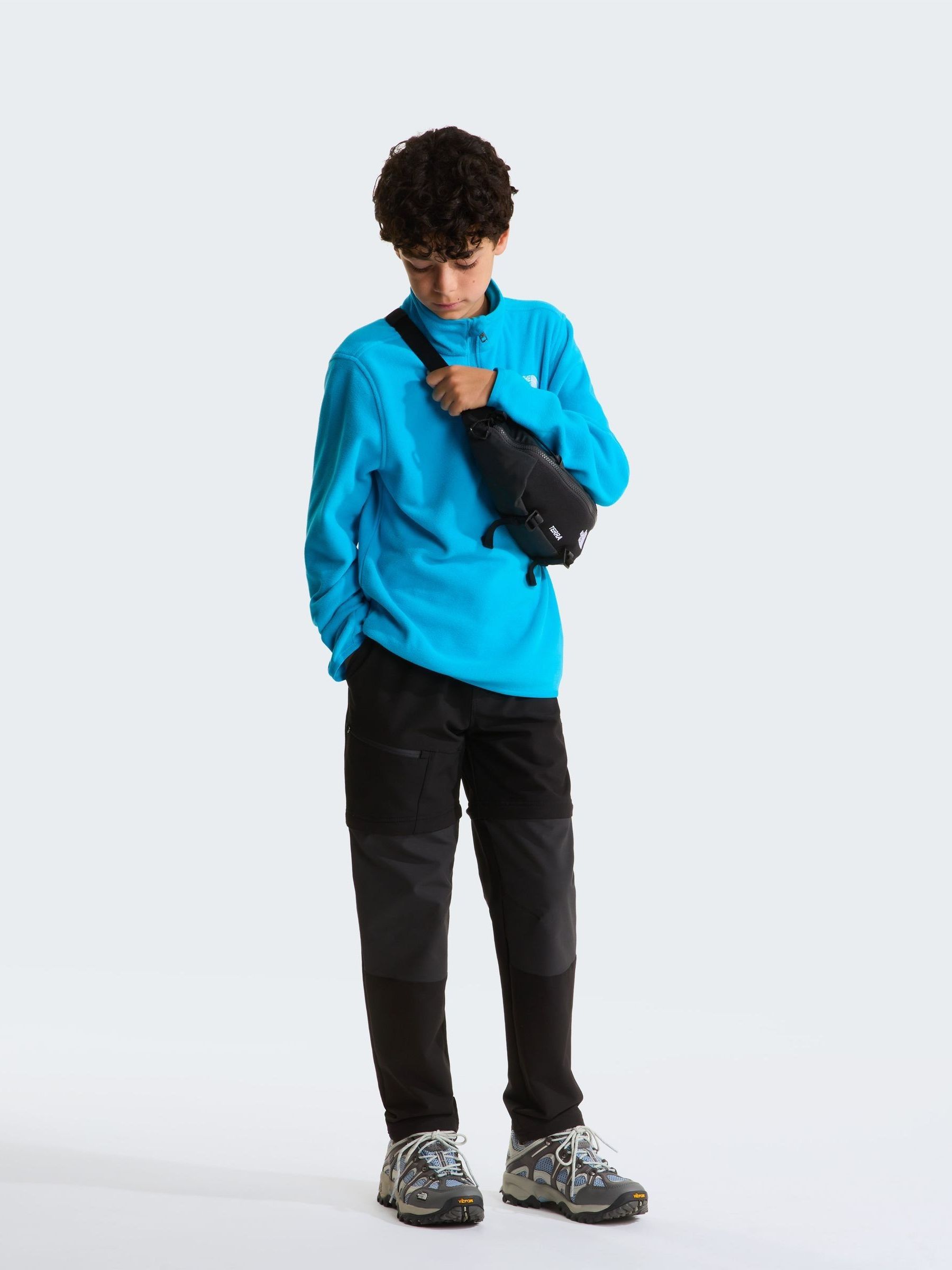 Buy The North Face Light Blue Teen Glacier 1/4 Zip Fleece from
