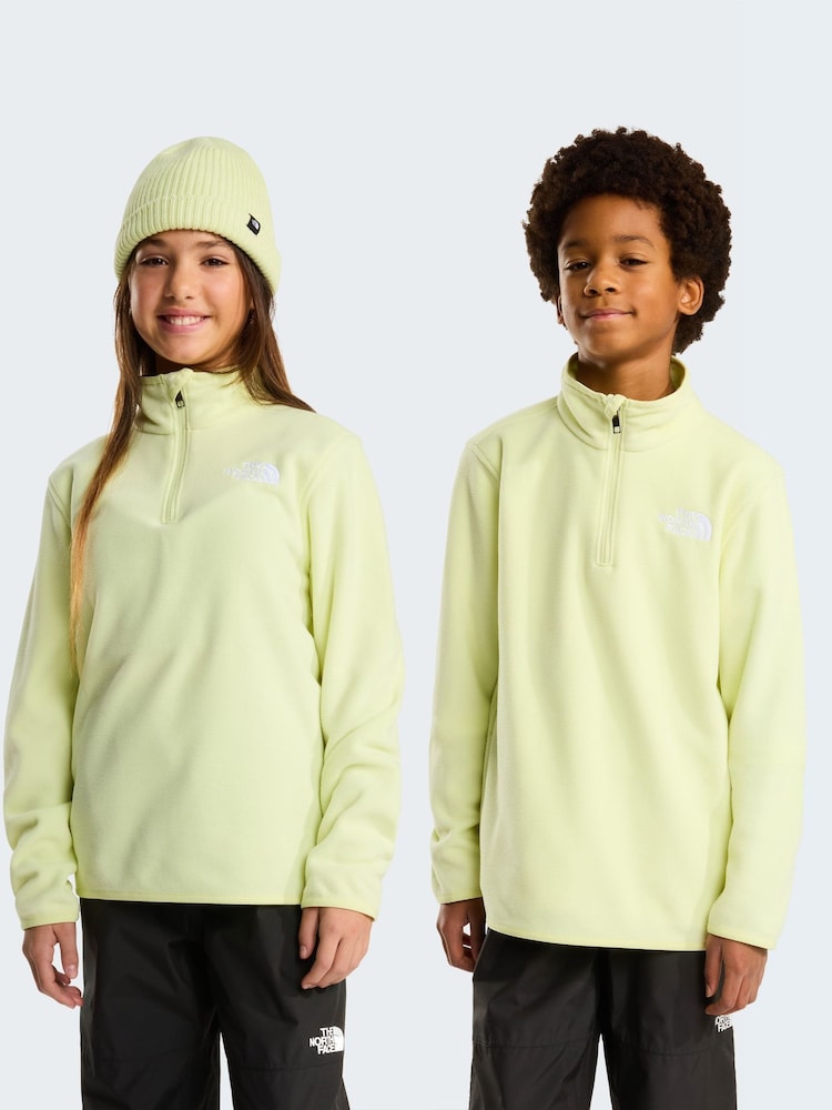 Galben - Hanorac din fleece cu fermoar scurt The North Face Glacier Teen - Imaginea 1 din 4