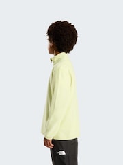 Galben - Hanorac din fleece cu fermoar scurt The North Face Glacier Teen - Imaginea 3 din 4