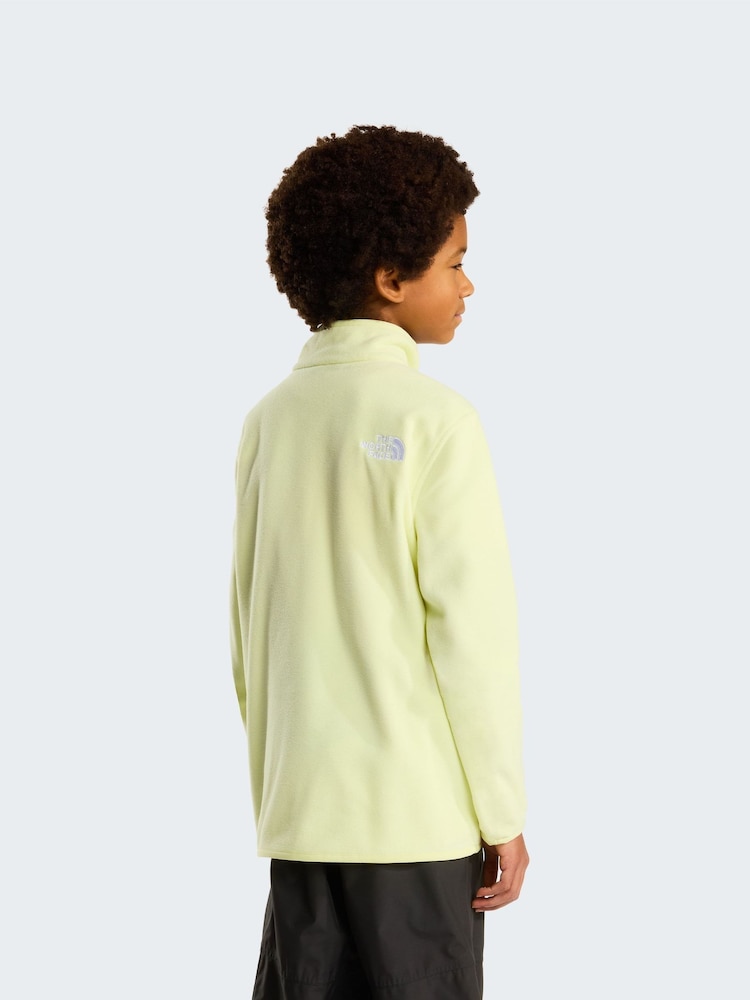Galben - Hanorac din fleece cu fermoar scurt The North Face Glacier Teen - Imaginea 4 din 4