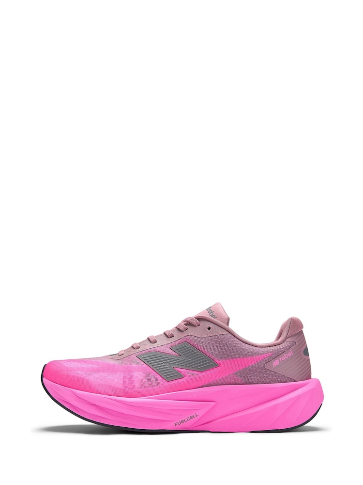 New Balance Pink Rebel v5 Running Trainers - Image 2 of 10