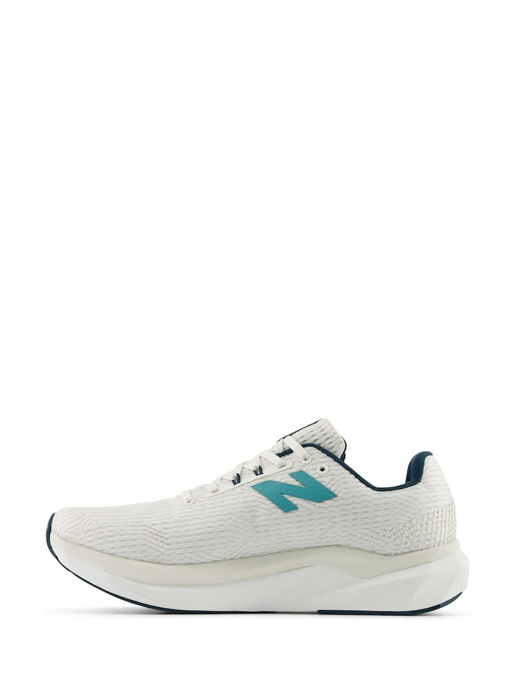 New Balance White/Green Propel v5 Running Trainers - Image 2 of 9
