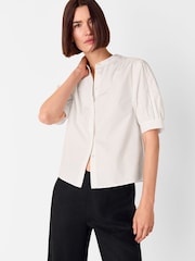 Camisa de manga curta de algodão Whistles - Imagem 2 de 5