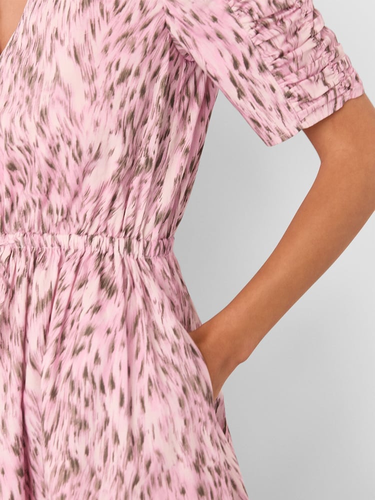 pink leopard print midi dress Pink Leopard Print Midi Dress for Women, Oversized Boho Cotton Maxi Dress, Bold Animal Print Loose Fit Outfit