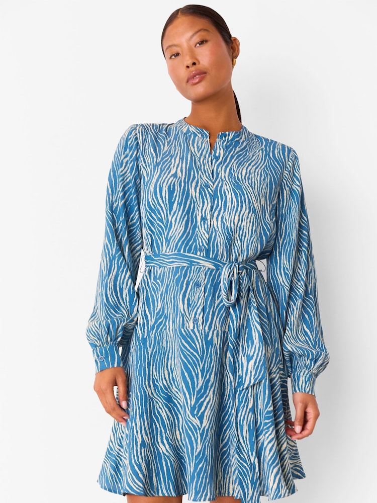 Vestido curto com estampa de zebra Whistles Petite Flippy - Imagem 1 de 4