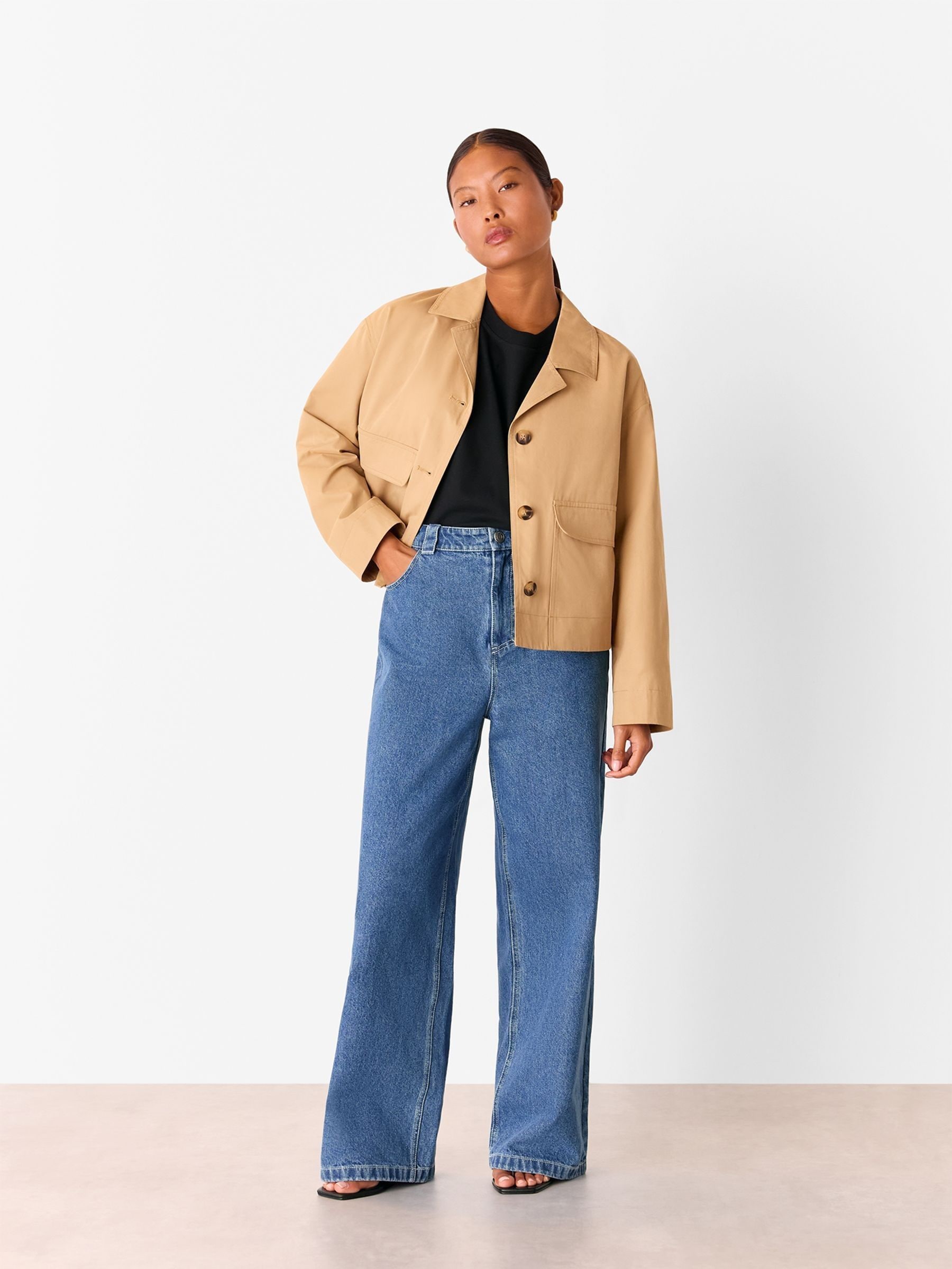 Buy Whistles Nude Petite Short Cotton Trench Jacket from Next USA