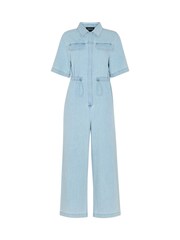 Whistles Blue Short Sleeve Utility Jumpsuit - Image 5 of 5