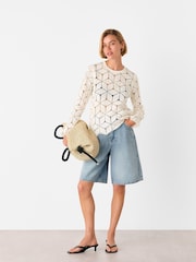 Whistles Crochet Long Sleeve Knit Jumper - Imagem 3 de 5