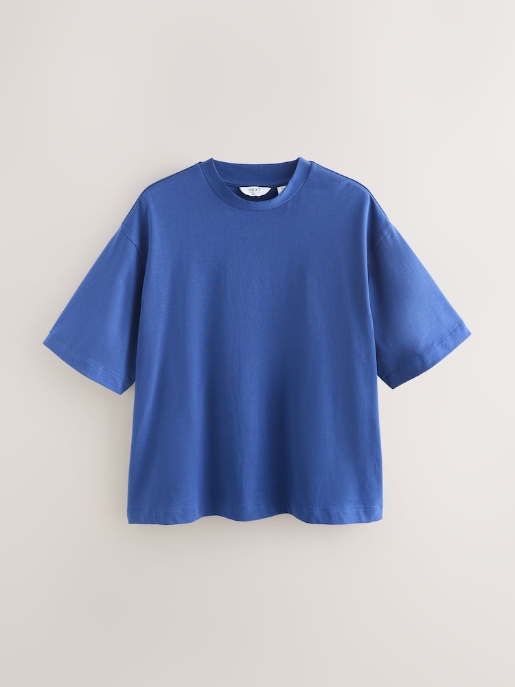 Blue Boxy Heavyweight T-Shirt - Image 1 of 3 Blue Boxy Heavyweight T-Shirt - Image 1 of 3