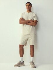 Stone Neutral Regular Fit Smart Soft Touch Heavyweight T-Shirt - Image 2 of 7