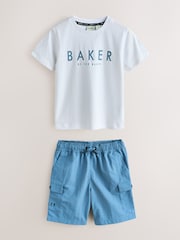 Baker by Ted Baker Blue Shirt, T-Shirt and Shorts Set - Image 11 of 16
