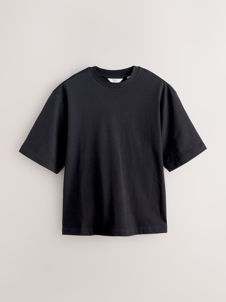 Black Boxy Heavyweight T-Shirt - Image 1 of 3 Black Boxy Heavyweight T-Shirt - Image 1 of 3