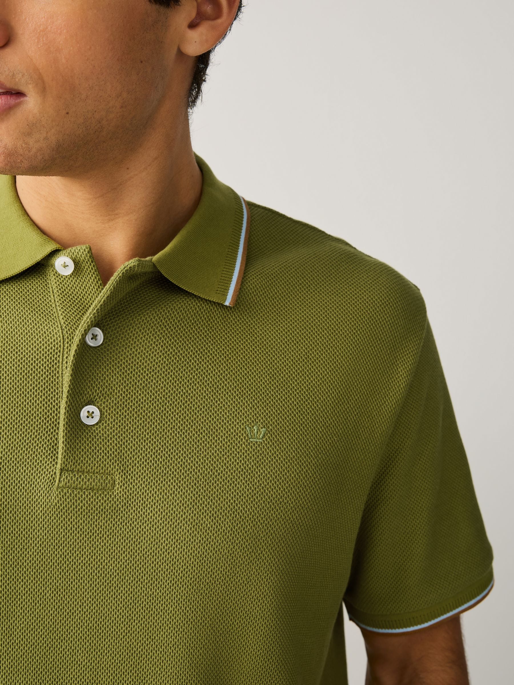 Buy Olive Green Short Sleeve Tipped Polo Shirt from Next USA