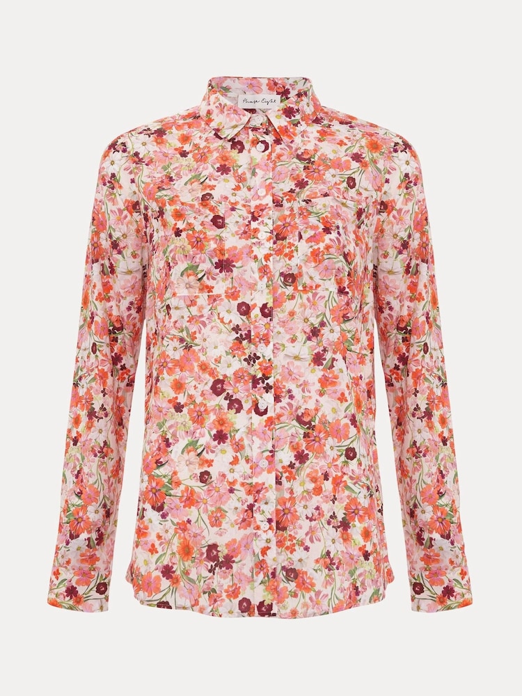 Phase Eight Orange Maddelena Shirt - Image 6 of 6
