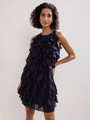 Phase Eight Blue Latara Ruffle Dress - Image 1 of 6