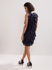 Phase Eight Blue Latara Ruffle Dress - Image 2 of 6
