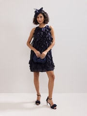 Phase Eight Blue Latara Ruffle Dress - Image 3 of 6