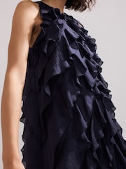 Phase Eight Blue Latara Ruffle Dress - Image 5 of 6