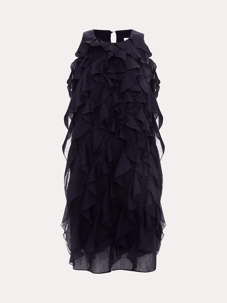 Phase Eight Blue Latara Ruffle Dress - Image 6 of 6