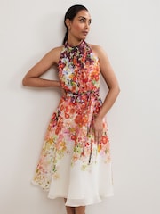 Phase Eight Orange Petite Bethany Dress - Image 3 of 6