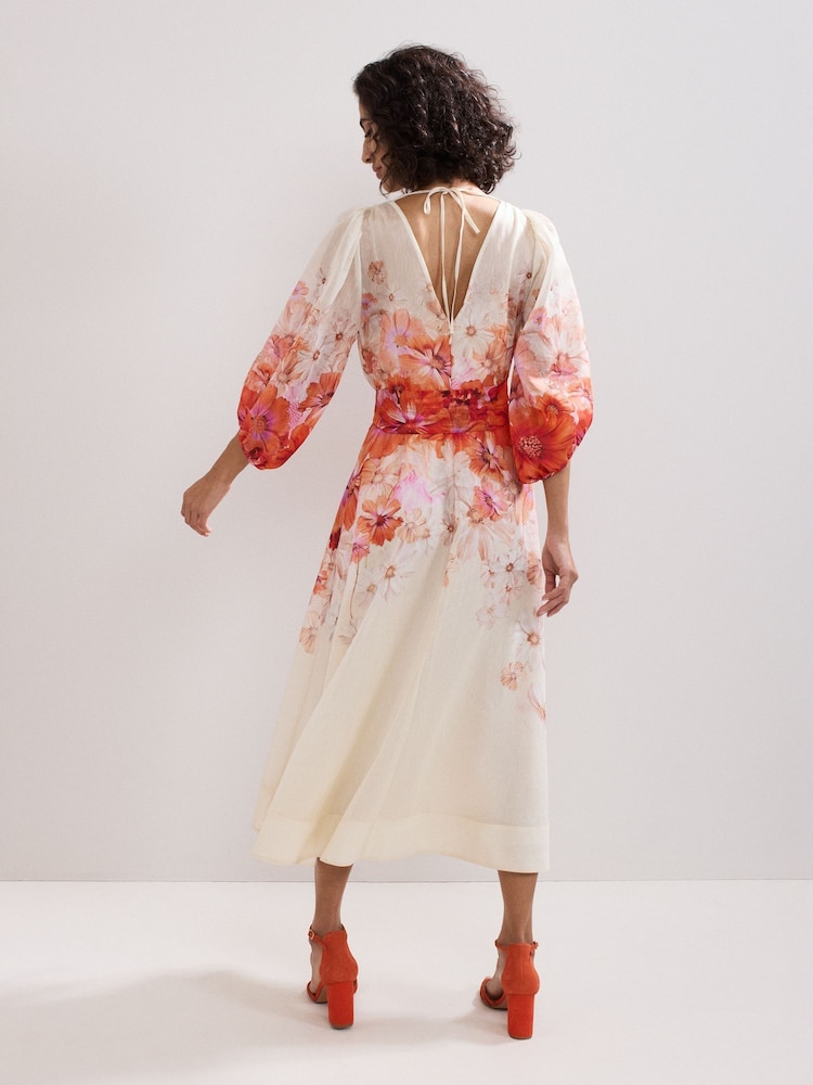 Phase Eight White Jaslyn Floral Print Dress - Image 2 of 7