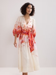 Phase Eight White Jaslyn Floral Print Dress - Image 3 of 7