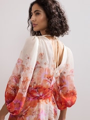 Phase Eight White Jaslyn Floral Print Dress - Image 5 of 7