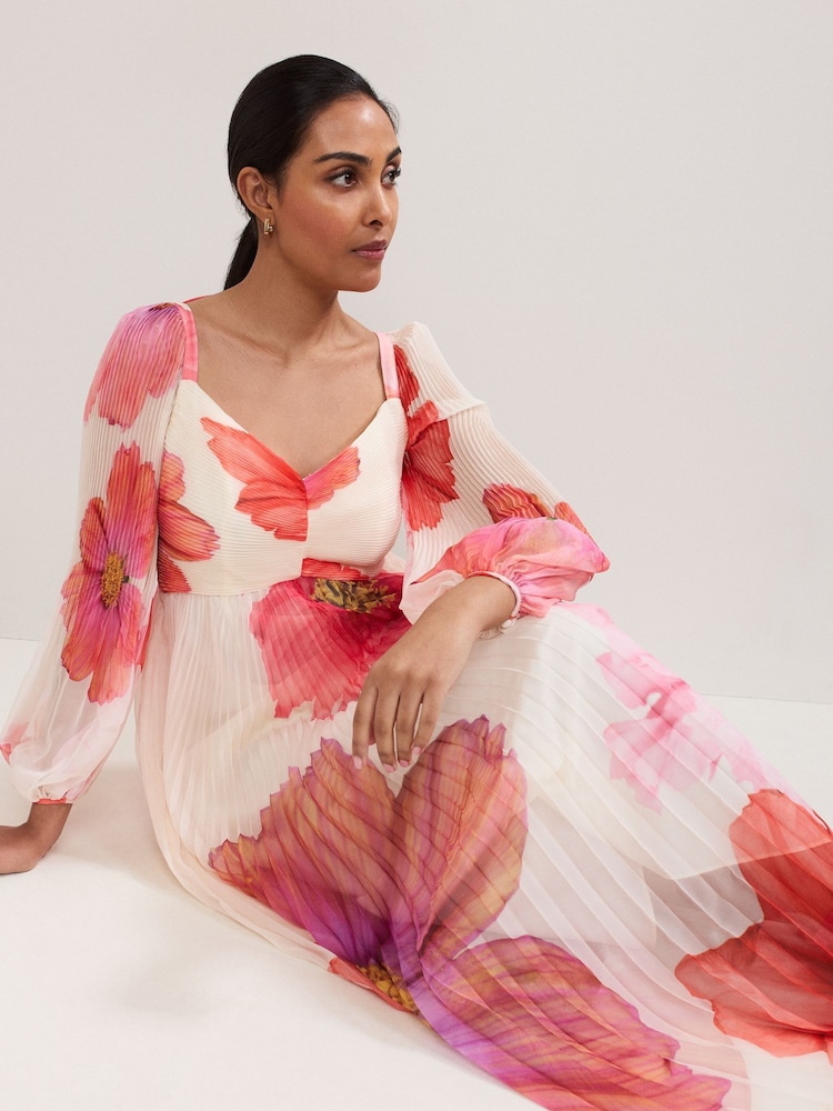 phase eight reanna pleated dress Phase Eight Reanna Floral Maxi Dress
