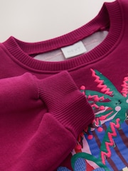 Burgundy Red Zebra Crew Neck Sweatshirt (3mths-7yrs) - Image 3 of 4