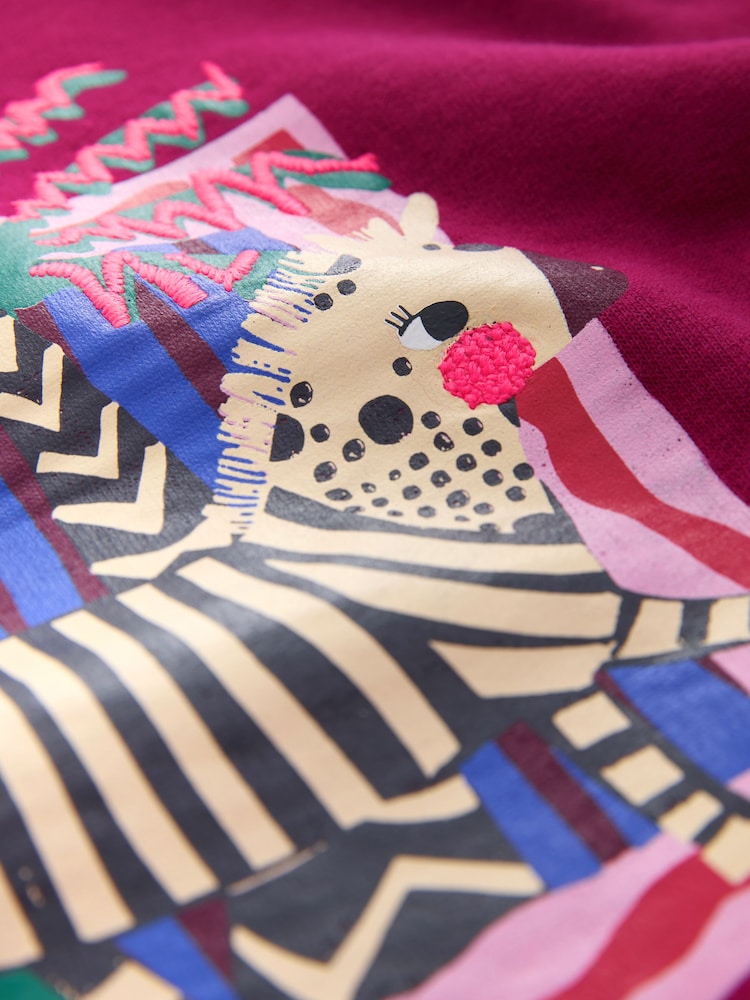 Burgundy Red Zebra Crew Neck Sweatshirt (3mths-7yrs) - Image 8 of 8 Burgundy Red Zebra Crew Neck Sweatshirt (3mths-7yrs) - Image 8 of 8