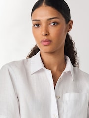 White N. Premium 100% Linen Short Sleeve Shirt - Image 5 of 8