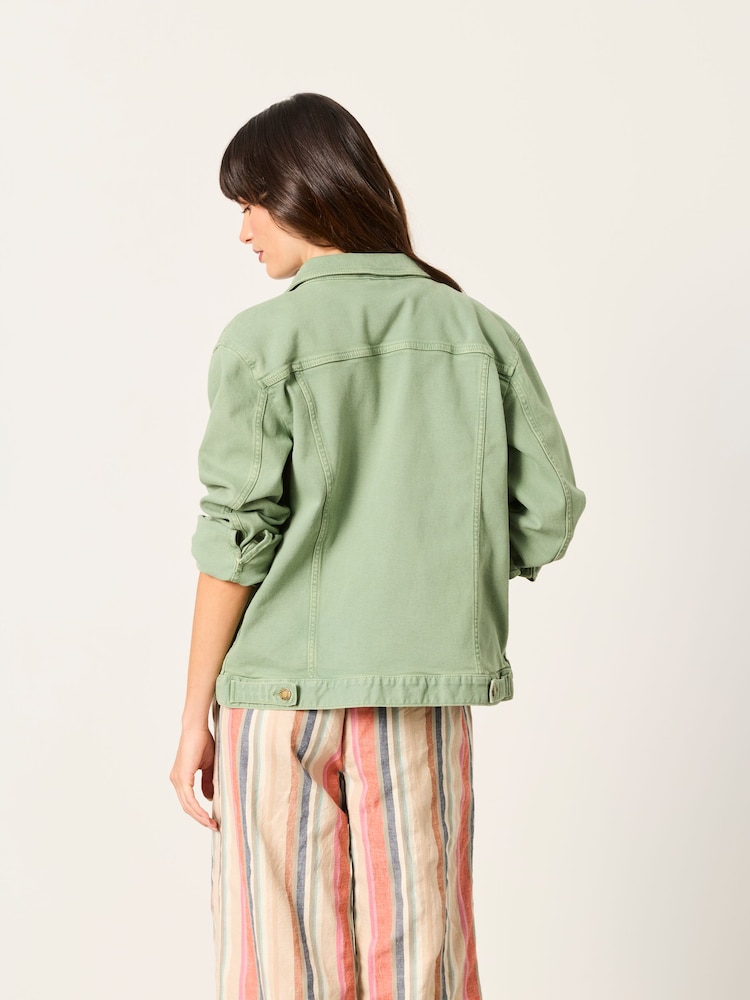 FatFace Tasha Green Petite Denim Jacket - Image 2 of 6