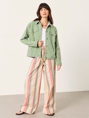 FatFace Tasha Green Petite Denim Jacket - Image 3 of 6